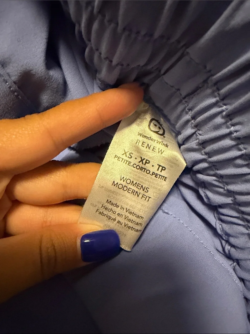 Wonderwink Periwinkle Blue V-Neck Scrub Top and Jogger Set